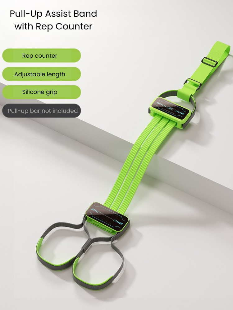 Adjustable Pull-Up Assist Band with Rep Counter