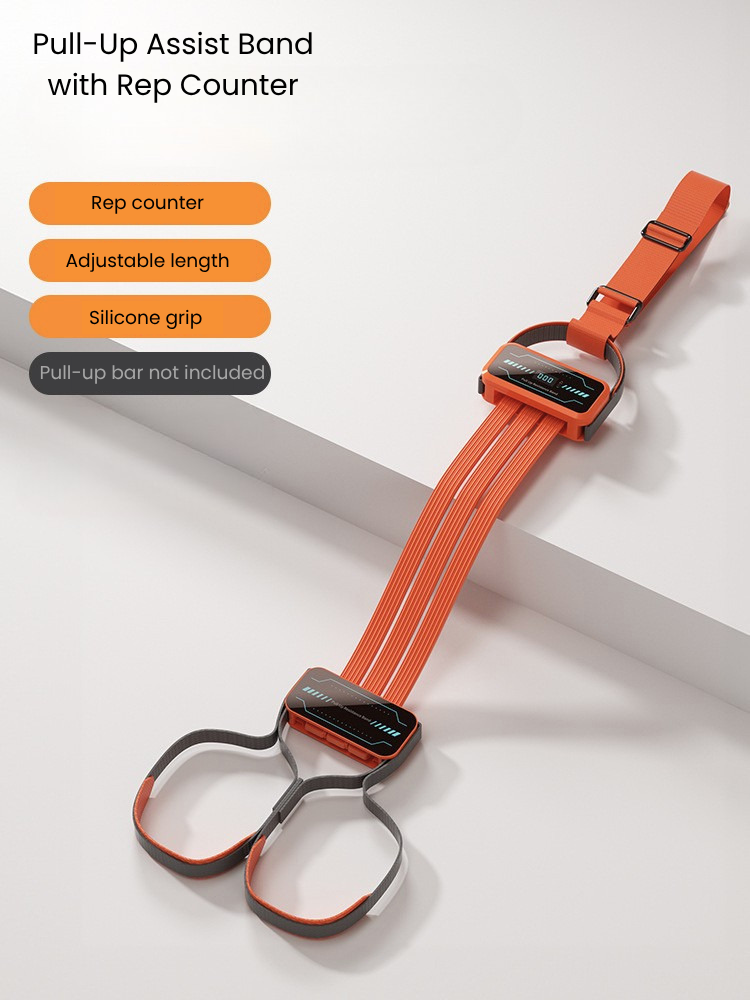 Adjustable Pull-Up Assist Band with Rep Counter